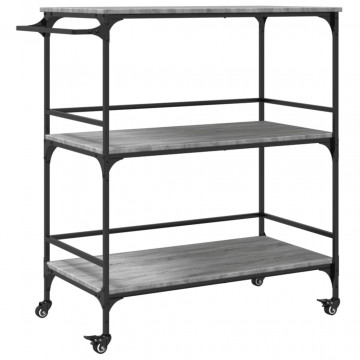 Cărucior de bucătărie, gri sonoma 100,5x50x105cm lemn prelucrat - Img 2