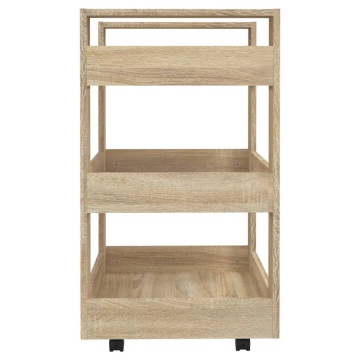 Cărucior de bucătărie stejar sonoma 60x45x80 cm lemn prelucrat - Img 5