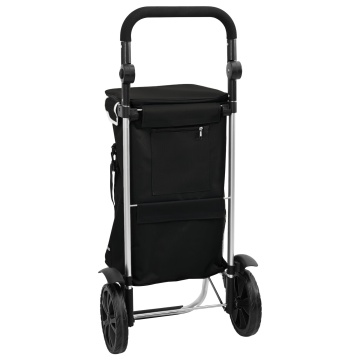 Carucior de cumpărături cu roți și mânere reglabile Negru 40 L - Img 1