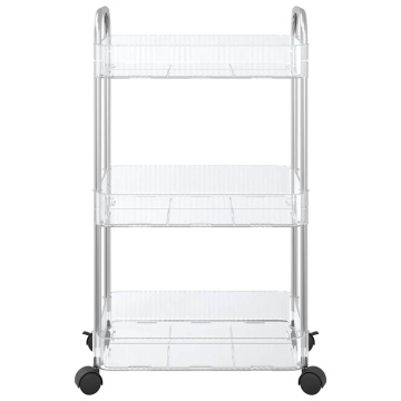 Cărucior de depozitare cu 3 niveluri transparent acrilic - Img 4