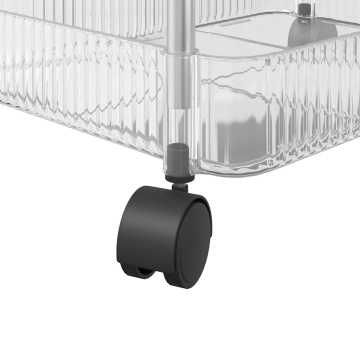 Cărucior de depozitare cu 3 niveluri transparent acrilic - Img 7