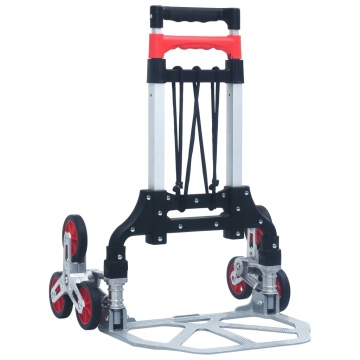 Cărucior pliabil pentru scări, 70 kg, argintiu, aluminiu - Img 2