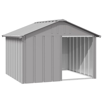 Casă pentru câini, gri, 116,5x103x81,5 cm, oțel galvanizat - Img 2