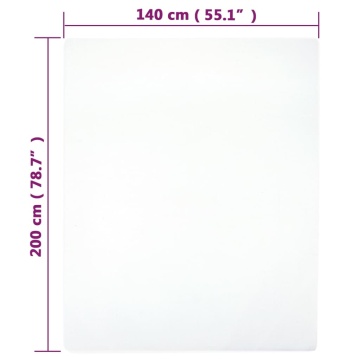 Cearșaf de pat cu elastic, 2 buc, alb, 140x200 cm, bumbac - Img 4