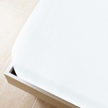 Cearșaf de pat cu elastic, alb, 140x200 cm, bumbac - Img 2