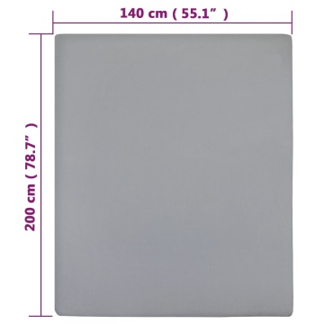 Cearșaf de pat cu elastic, gri, 140x200 cm, bumbac - Img 5