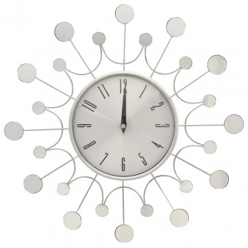 Ceas de perete, argintiu, 40 cm, metal - Img 2
