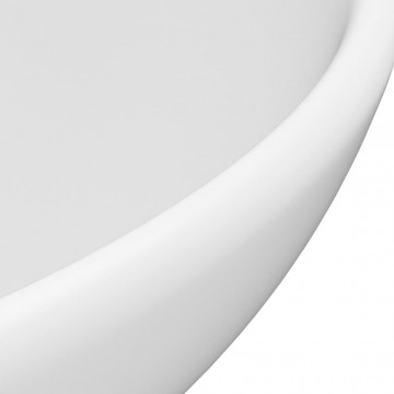 Chiuvetă baie lux, alb mat, 32,5x14 cm, ceramică, rotund - Img 6