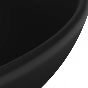Chiuvetă baie lux, negru mat, 32,5x14 cm, ceramică, rotund - Img 6