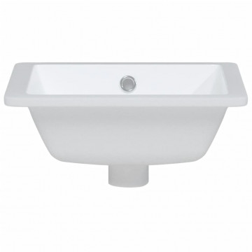 Chiuvetă de baie, alb, 36x31,5x16,5 cm, pătrată, ceramică - Img 4