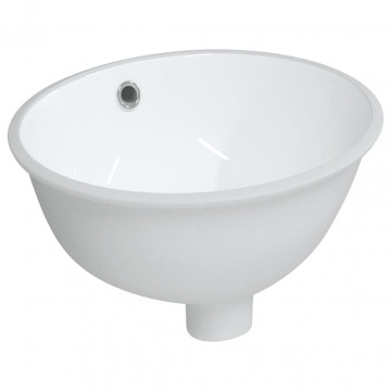 Chiuvetă de baie albă 33x29x16,5 cm, ovală, ceramică - Img 2
