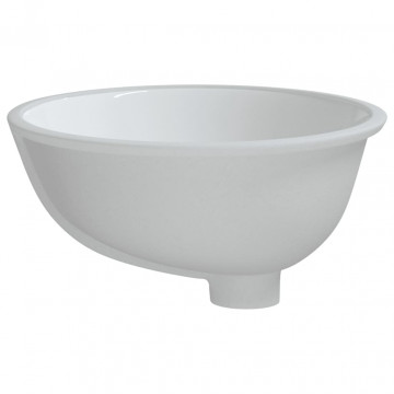 Chiuvetă de baie albă 43x35x19 cm, ovală, ceramică - Img 5