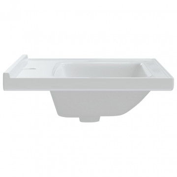 Chiuvetă de baie albă 61x48x19,5 cm, ovală, ceramică - Img 5