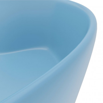Chiuvetă de lux cu preaplin, bleu mat, 36x13 cm, ceramică - Img 5