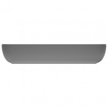 Chiuvetă de lux gri închis mat 71x38 cm ceramică dreptughiular - Img 4