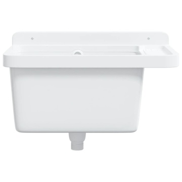 Chiuvetă lavoar pentru montare pe perete alb 50x35x24 cm rășină - Img 4