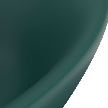 Chiuvetă lux preaplin verde închis mat 58,5x39 cm ceramică oval - Img 7