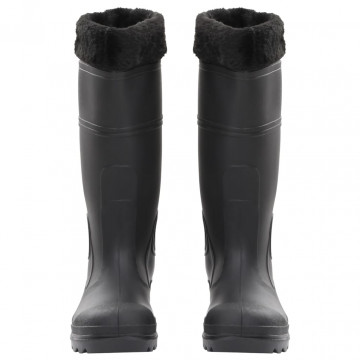 Cizme de ploaie cu șosete detașabile, negru, mărime 40, PVC - Img 2
