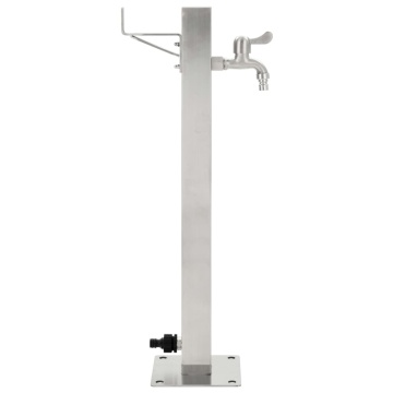 Coloană de apă de grădină, 65 cm, oțel inoxidabil, pătrat - Img 2