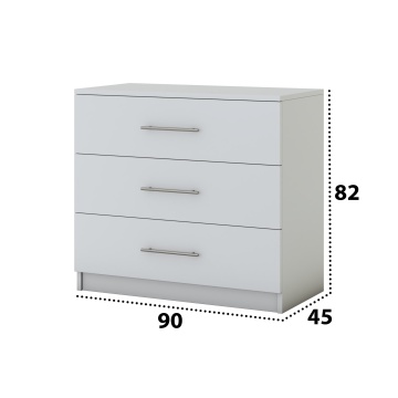 Comoda beta, alb, 90x82x42.5 cm - Img 2