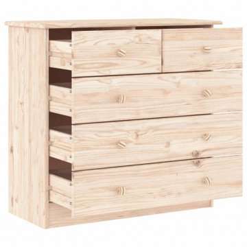 Comodă cu sertare ALTA, 77x35x73 cm, lemn masiv de pin - Img 3