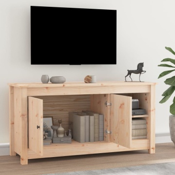 Comodă TV, 103x36,5x52 cm, lemn masiv de pin - Img 5