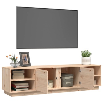 Comodă TV, 156x40x40 cm, lemn masiv de pin - Img 8