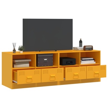 Comodă TV, 2 buc., galben muștar, 67x39x44 cm, oțel - Img 4
