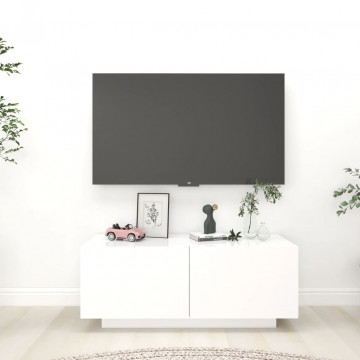 Comodă TV, alb, 100x35x40 cm, PAL - Img 1