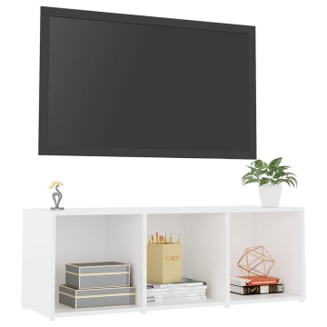 Comodă TV, alb, 107x35x37 cm, PAL - Img 3