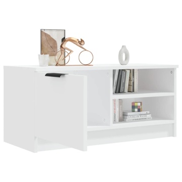 Comodă TV, alb, 80x35x36,5 cm, lemn prelucrat - Img 4