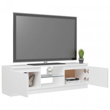Comodă TV cu lumini LED, alb, 120x30x35,5 cm - Img 5