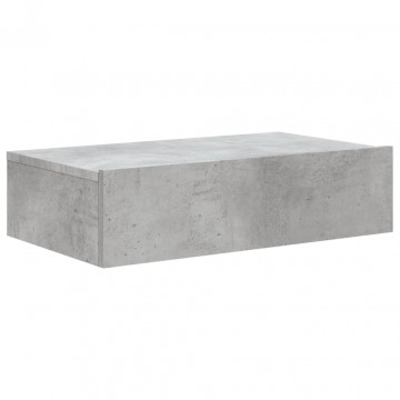 Comodă TV cu lumini LED, gri beton, 60x35x15,5 cm - Img 3