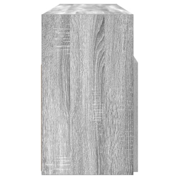 Comodă TV cu lumini LED, gri sonoma, 120x30x50 cm - Img 7