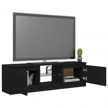 Comodă TV cu lumini LED, negru, 120x30x35,5 cm - Img 5
