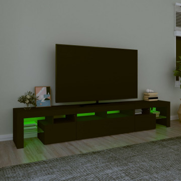 Comodă TV cu lumini LED, negru, 230x36,5x40 cm - Img 4