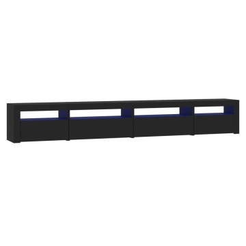 Comodă TV cu lumini LED, negru, 270x35x40 cm - Img 2