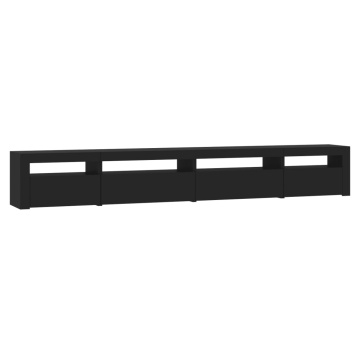 Comodă TV cu lumini LED, negru, 270x35x40 cm - Img 6