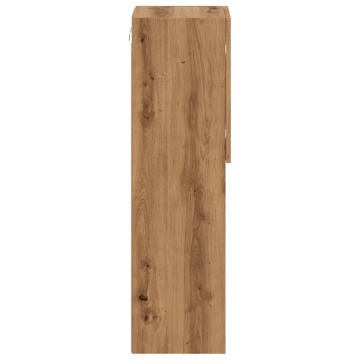 Comodă TV cu lumini LED, stejar artizanal, 30,5x30x102 cm - Img 7