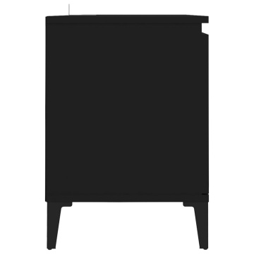 Comodă TV cu picioare metalice, negru, 103,5x35x50 cm - Img 5