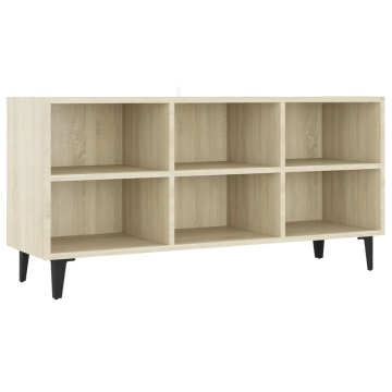 Comodă TV cu picioare metalice, stejar sonoma, 103,5x30x50 cm - Img 2