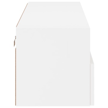 Comodă TV de perete, alb, 100x30x30 cm, lemn prelucrat - Img 7