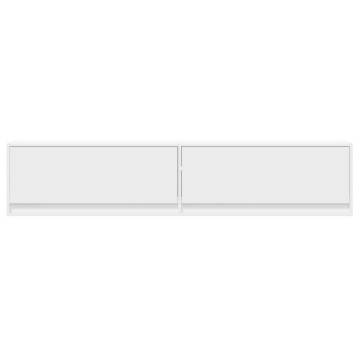 Comodă TV de perete cu lumini LED, alb, 180x31x38 cm - Img 5