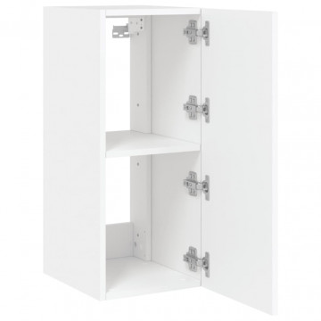 Comodă TV de perete cu lumini LED, alb, 30,5x35x70 cm - Img 7