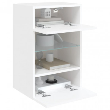 Comodă TV de perete cu lumini LED, alb, 40x30x60,5 cm - Img 6