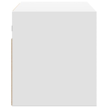 Comodă TV de perete cu lumini LED, alb, 80x31x35 cm - Img 6