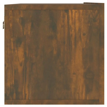 Comodă TV de perete stejar afumat 120x30x30 cm lemn compozit - Img 5