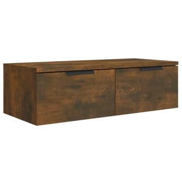 Comodă TV de perete, stejar fumuriu, 68x30x20 cm lemn prelucrat - Img 2