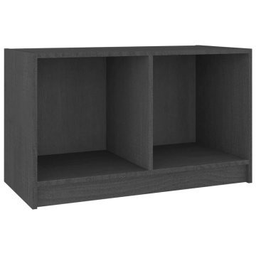 Comodă TV, gri, 70x33x42 cm, lemn masiv de pin - Img 2