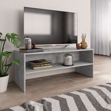 Comodă TV, gri beton, 100 x 40 x 40 cm, PAL - Img 1
